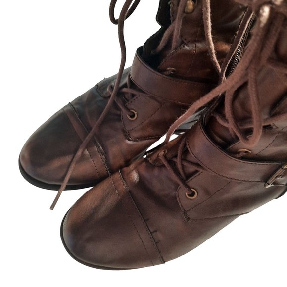 American Rag Farahh Combat Booties, Brown - Picture 3 of 11